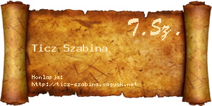Ticz Szabina névjegykártya